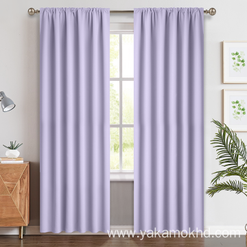 Lilac Blackout Curtains with Rod Pocket